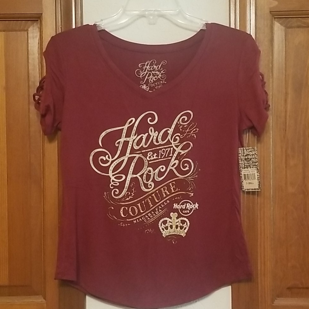 Hard Rock Couture Niagra Falls Lattice Sleeve Tee